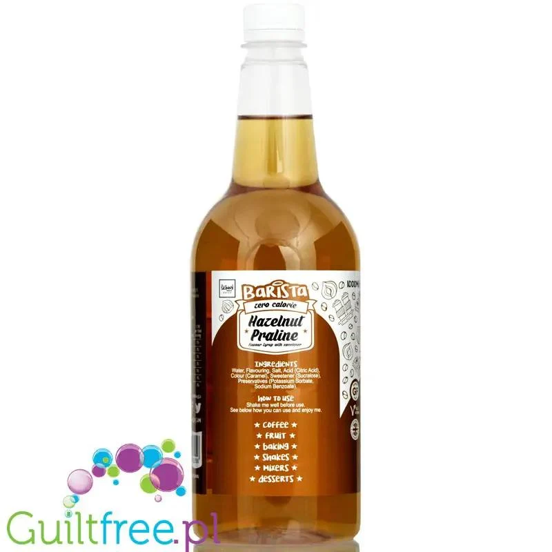 Skinny Food Barista Salted Caramel Pecan 1L - syrop zero kalorii do kawy, bez cukru