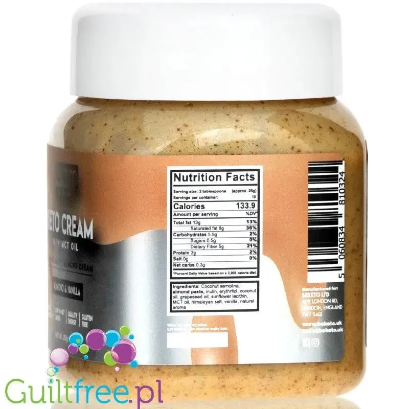 BeKeto Keto Krem™ Vanilla Almond - krem waniliowo-migdałowy z MCT