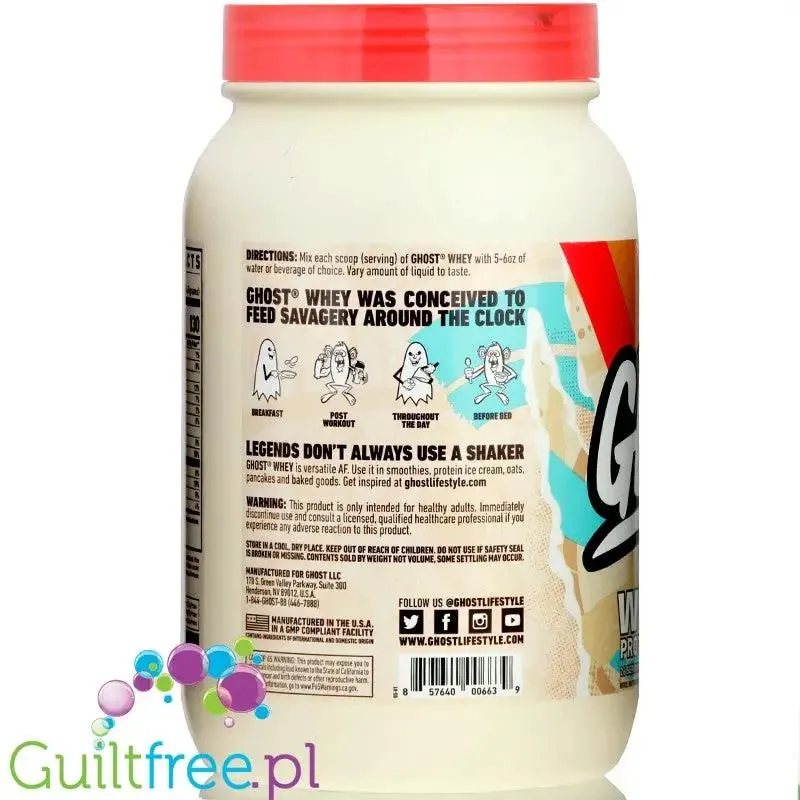 Ghost 100% Whey Marshmallow Cereal Milk - odżywka białkowa z WPI, WPH i kompleksem enzymów