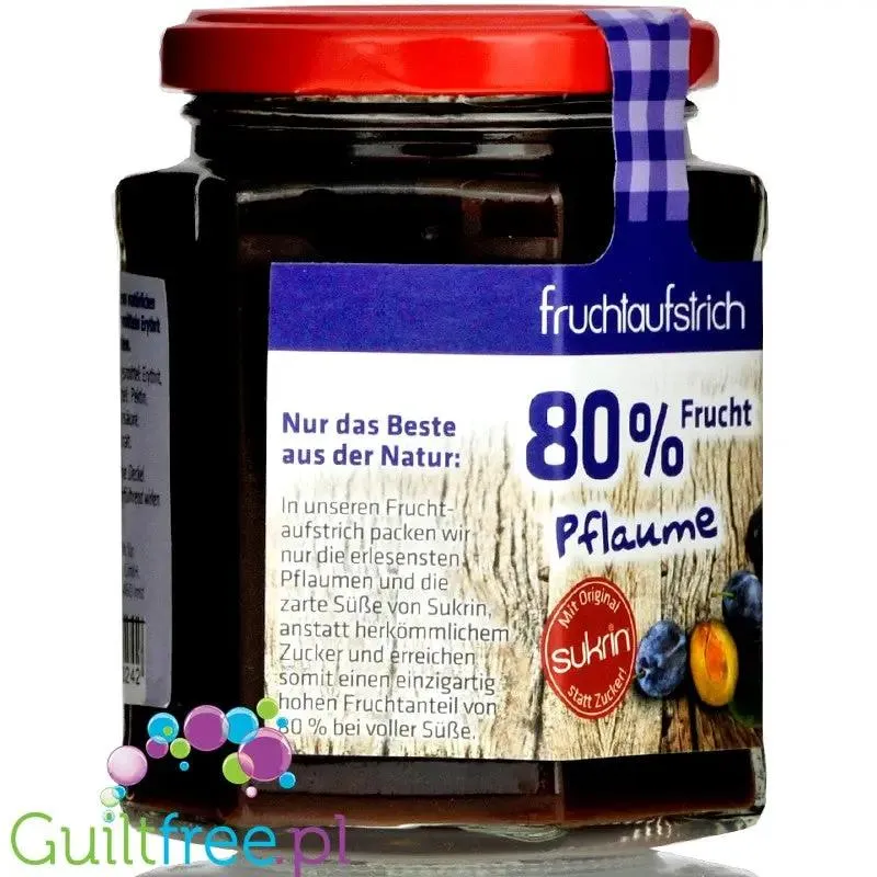 Sukrin Pflaume - dżem śliwkowy ze stewią i erytrolem 59kcal, 80% Owoców