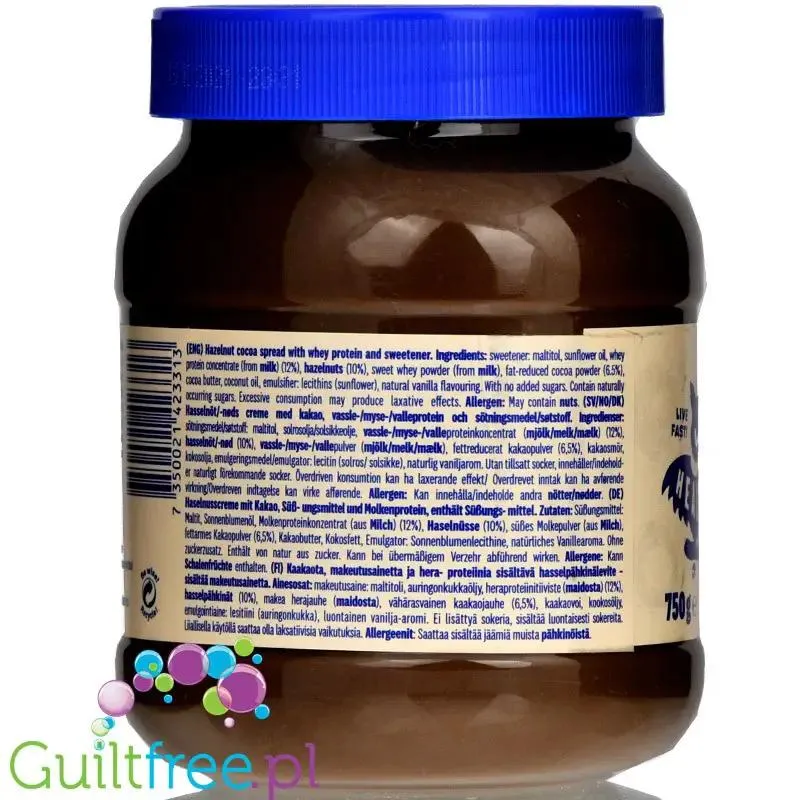 HealthyCo Proteinella XXL - krem czekoladowy z orzechami laskowymi, bez cukru i oleju palmowego 750g