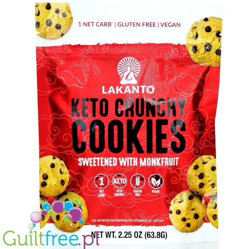 Lakanto Keto Crunchy Cookies - migdałowe keto ciasteczka z kawałkami czekolady