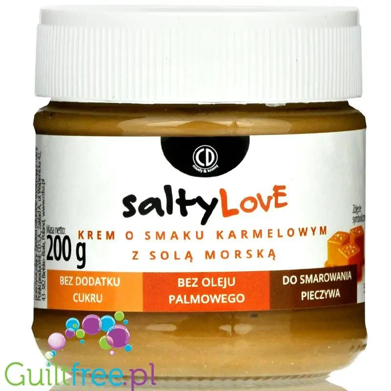 CD SaltyLove - krem bez cukru o smaku karmelowym z solą morską, bez oleju palmowego