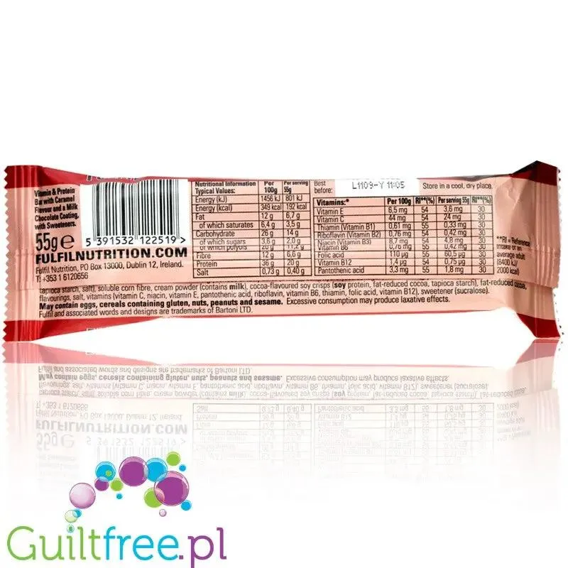 Fulfil Chocolate & Caramel baton proteinowy z witaminami
