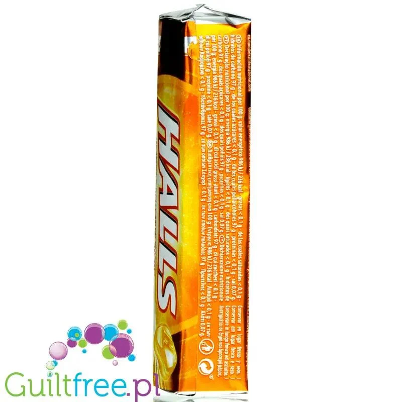 Halls Honey & Lemon - cukierki miodowo-cytrynowe bez cukru