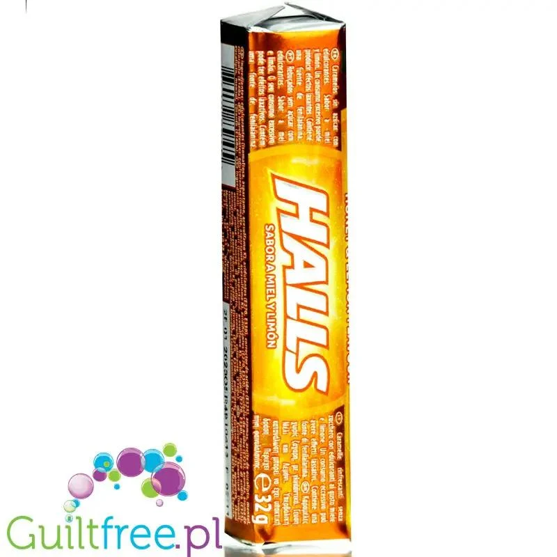 Halls Honey & Lemon - cukierki miodowo-cytrynowe bez cukru