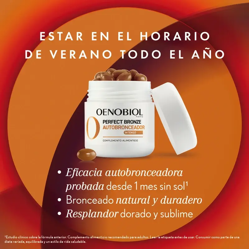Oenobiol Perfect Bronze Golden Glow Self-Tanner, 30 caps