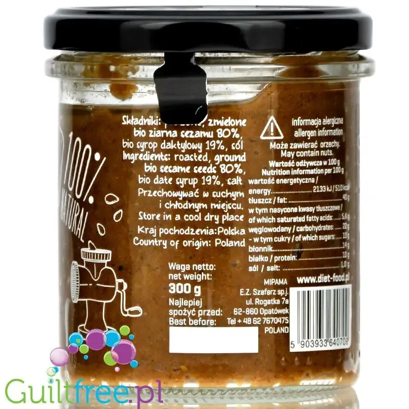 Diet Food Halva Paste - BIO krem chałwowy z syropem daktylowym