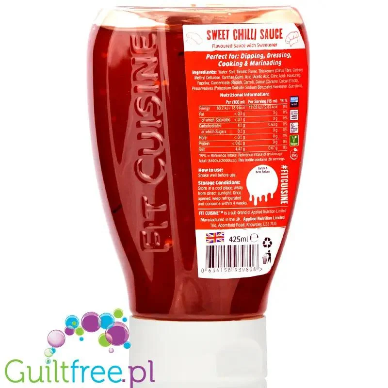 Fit Cuisine Sweet Chilli - pikantny sos bez cukru i tłuszczu z płatkami chilli