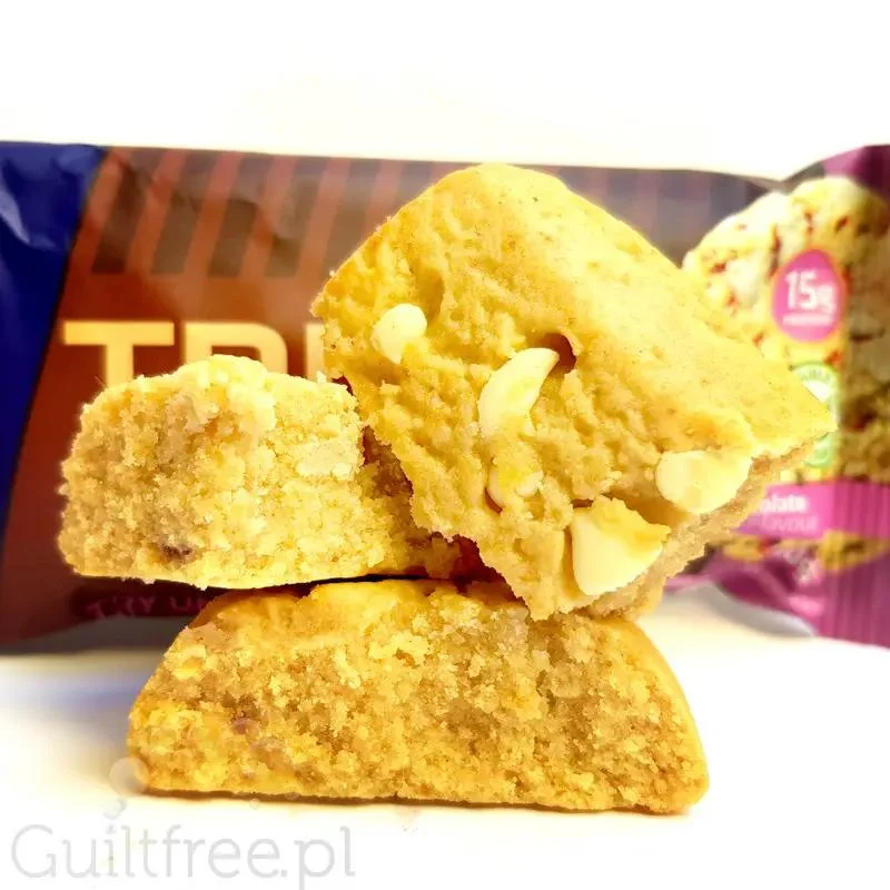 USN Trust Protein Cookie Bar White Chocolate Raspberry - ciacho proteinowe 15g białka z malinami i białą czekoladą