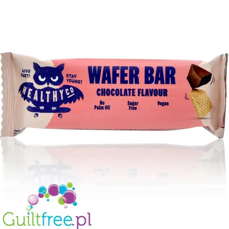 HealthyCo Wafer Bar, Chocolate - wegański wafelek bez cukru z kremem kakaowym