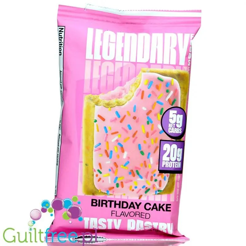 Legendary Foods Tasty Pastry Birthday Cake - nadziewane ciacho na ciepło bez cukru, jak Pop Tarts