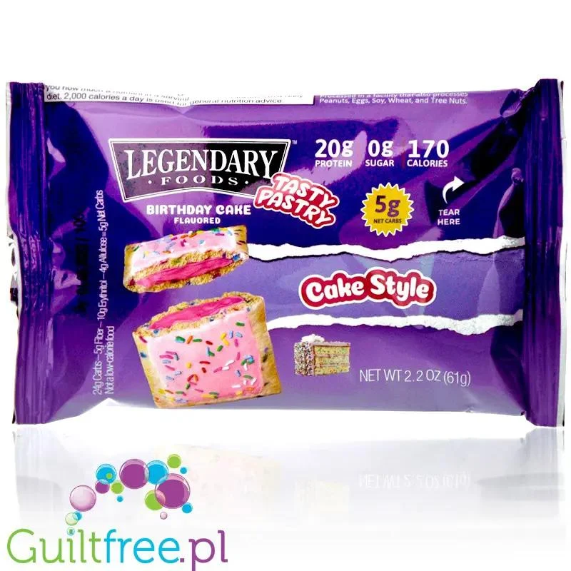Legendary Foods Tasty Pastry Birthday Cake - nadziewane ciacho na ciepło bez cukru, jak Pop Tarts