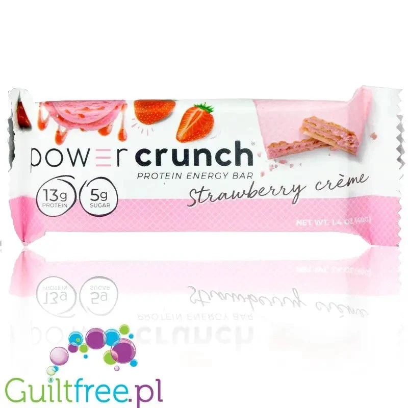 Power Crunch Strawberry Creme BOX x 12 - wafelek proteinowy z kremem (Truskawka & Śmietanka)