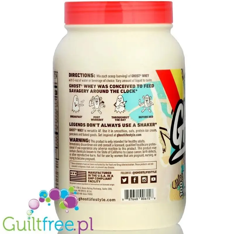Ghost 100% Whey Cereal Milk - odżywka białkowa z WPI, WPH i kompleksem enzymów