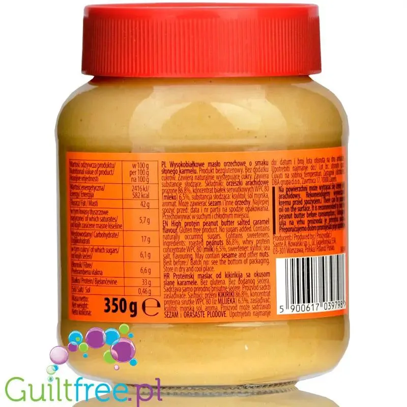 Sante Peanut Butter Protein Salted Caramel - masło orzechowe Słony Karmel z ksylitolem