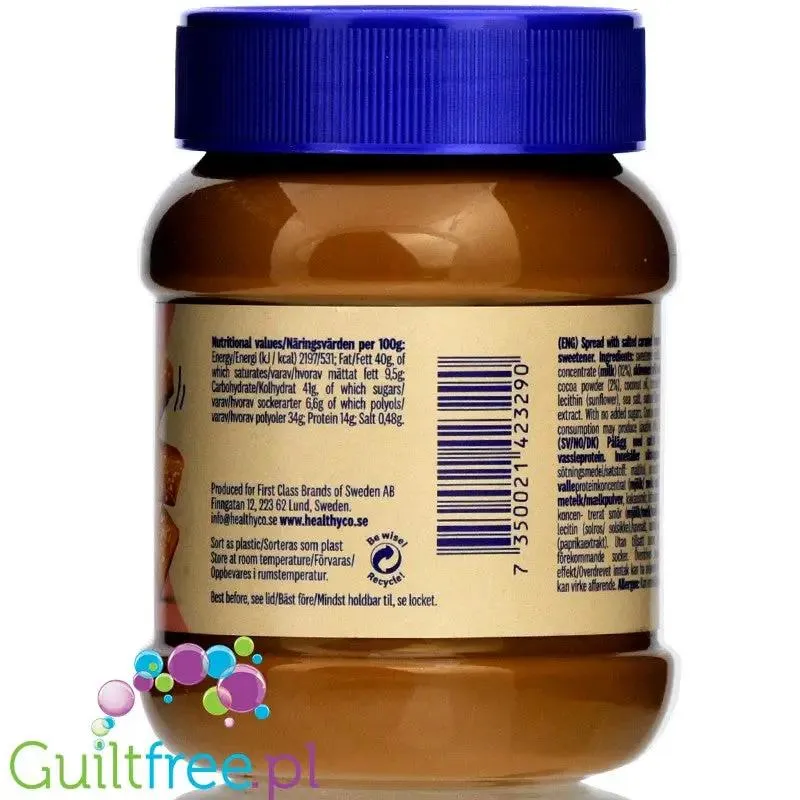 HealthyCo Proteinella Salted Caramel - proteinowy krem Solony Karmel, bez cukru i oleju palmowego
