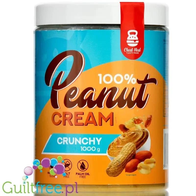 Cheat Meal Peanut Cream 100% 1kg Crunchy - czyste masło orzechowe 1kg