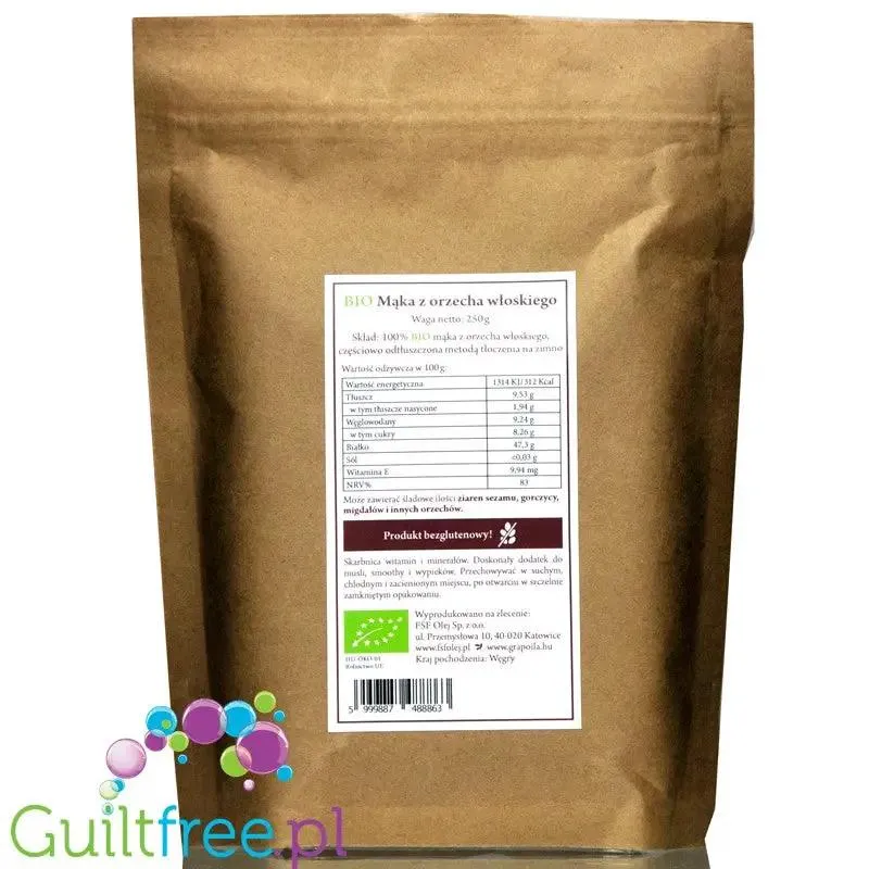 Grapoila Walnut - bardzo odtłuszczona mąka z orzechów włoskich