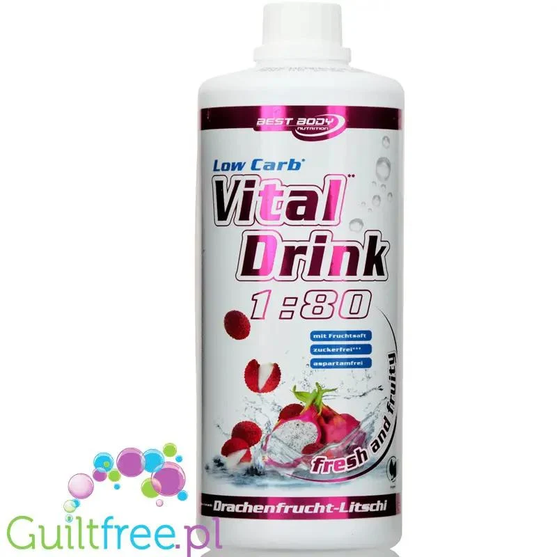 Vital Drink Lychee & Pitaja 1L - koncentrat bez cukru z L-karnityną i witaminami