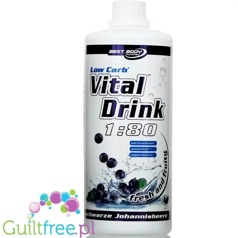 Vital Drink Czarna Porzeczka 1L - koncentrat bez cukru z L-karnityną i witaminami