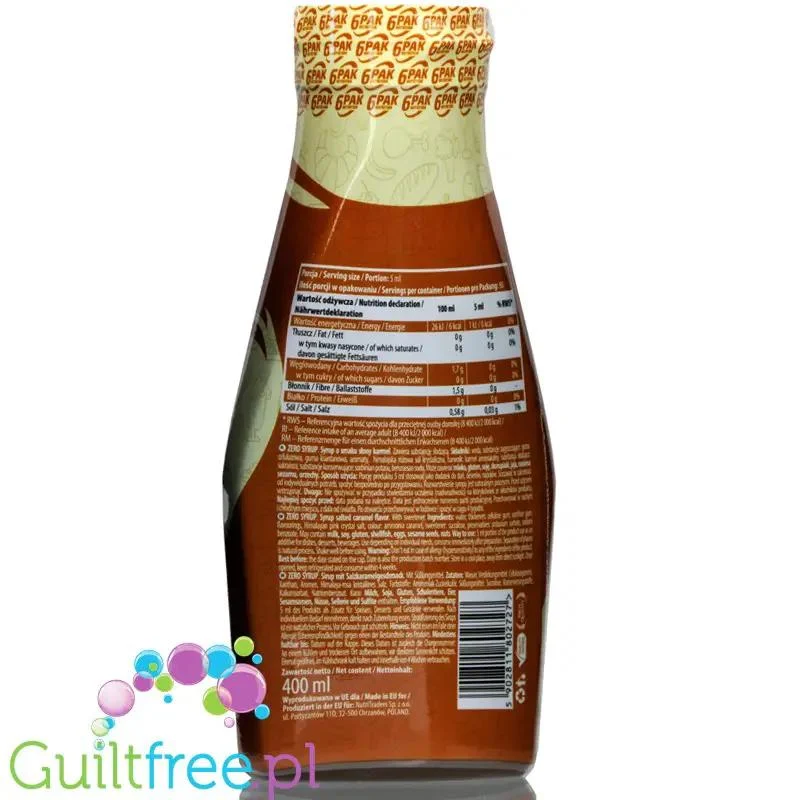 6Pak Nutrition Zero Sauce Salty Carmel - sos zero o smaku solonego karmelu