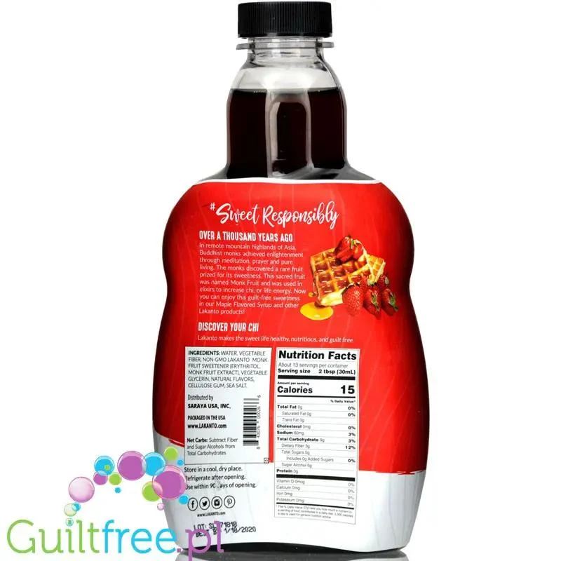 Lakanto Maple - syrop bez cukru o smaku syropu klonowego