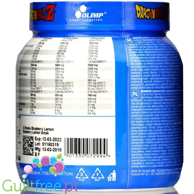 Olimp Redweiler Blueberry Madness 480g preworkout