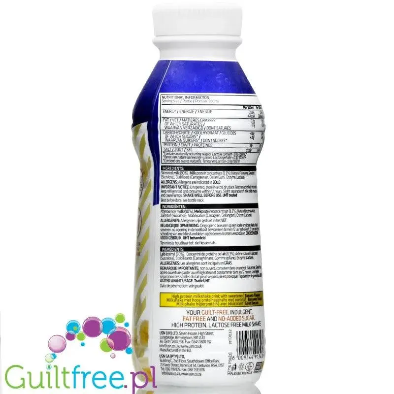 USN Trust 50 Banana - 50g białka, szejk proteinowy bez laktozy