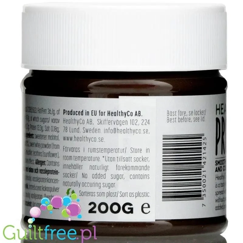 HealthyCo Proteinella krem czekoladowy z orzechami laskowymi, bez cukru i oleju palmowego