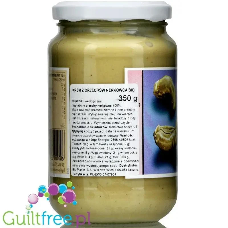 Horizon BIO białe masło z surowych nieprażonych nerkowców, raw cashew 100%