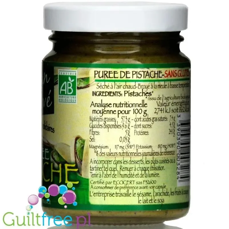 Jean Hervé organiczne masło pistacjowe 100% bez soli i cukru