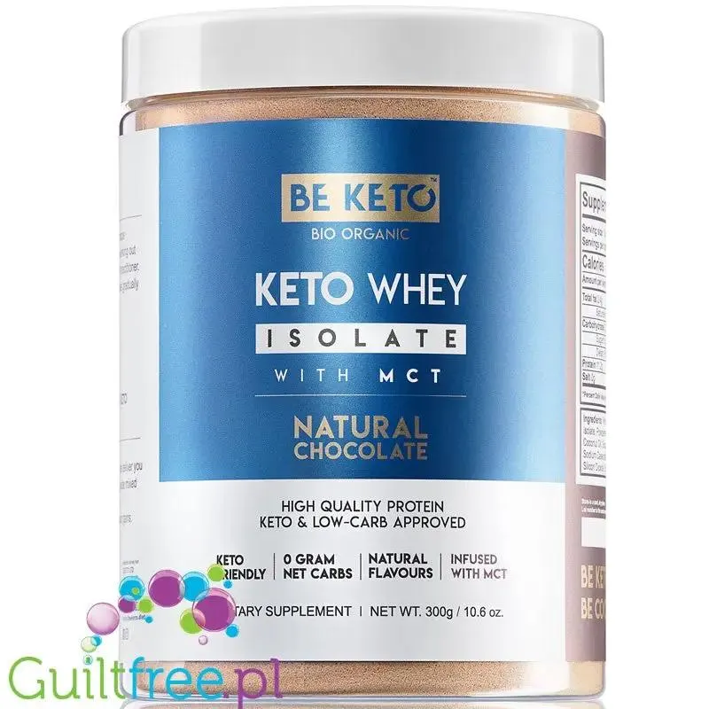 BeKeto™ Whey Isolate + MCT Natural Chocolate - Białko Izolat z MCT o smaku czekoladowym, keto odżywka białkowe