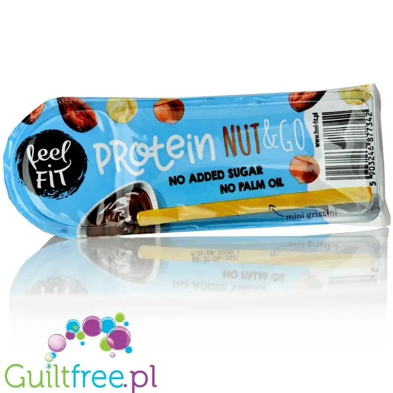 FeelFIT Protein Nut & Go - czekoladowy krem proteinowe & grissini