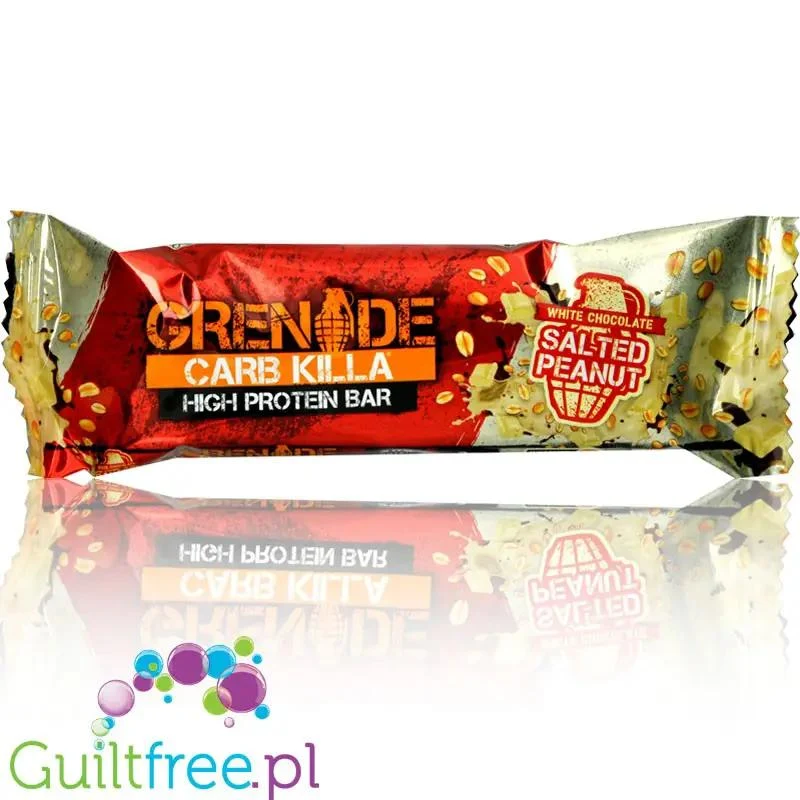 Grenade Carb Killa White Chocolate Salted Peanut, baton białkowy 20g białka (Biała Czekolada, Solony Karmel & Orzechy Ziemne)