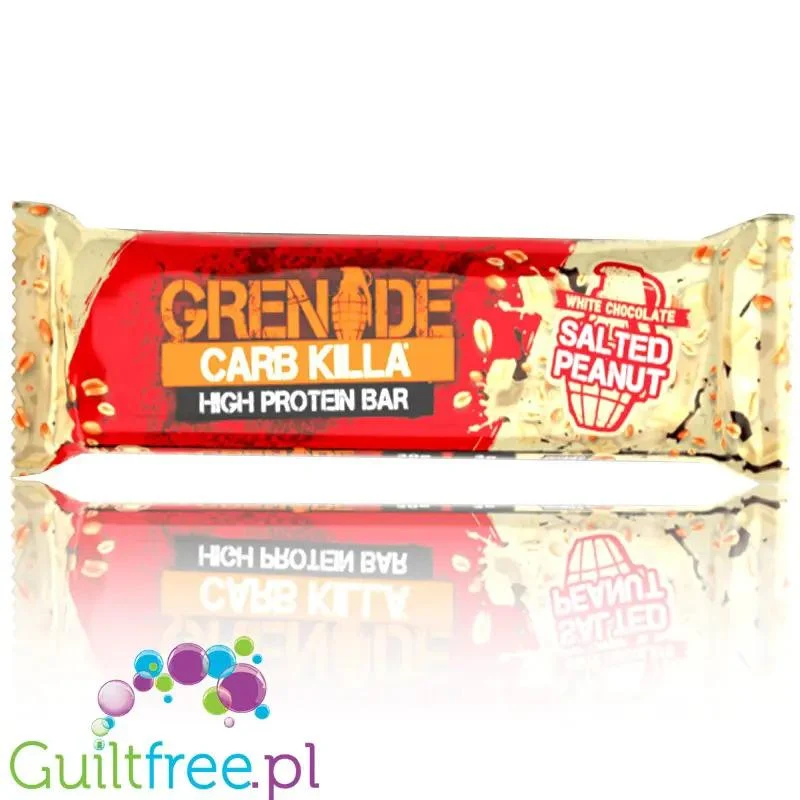 Grenade Carb Killa White Chocolate Salted Peanut, baton białkowy 20g białka (Biała Czekolada, Solony Karmel & Orzechy Ziemne)