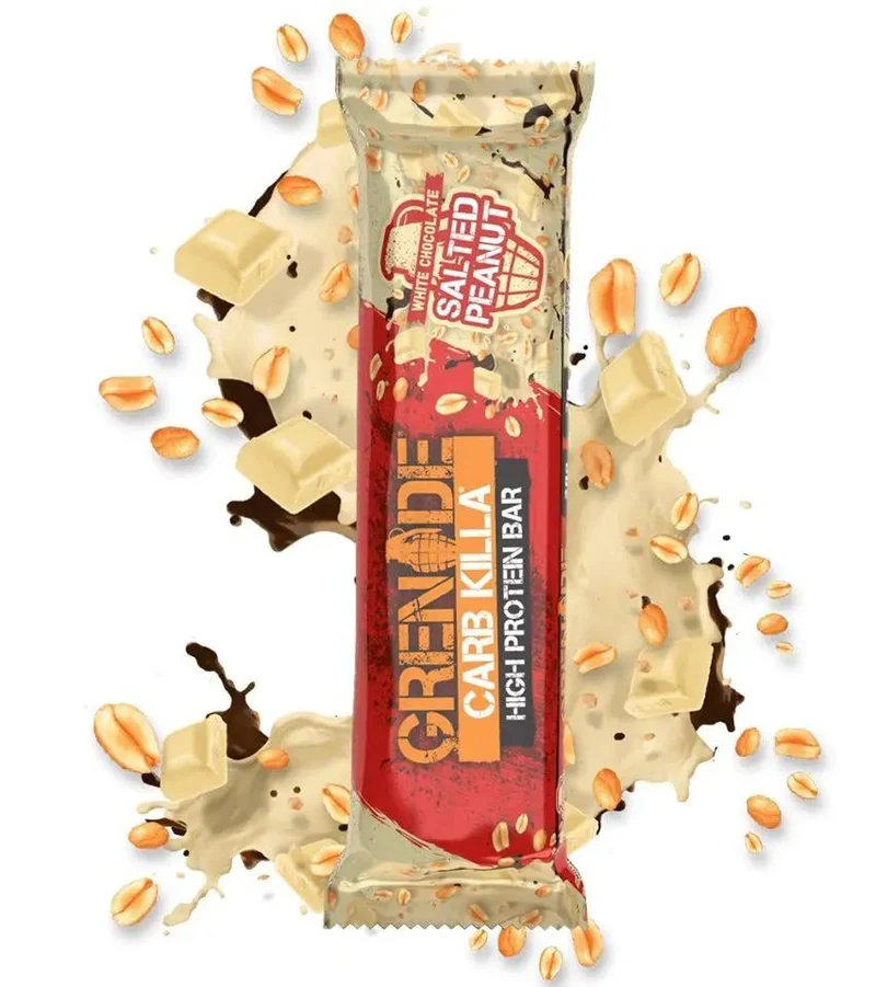 Grenade Carb Killa White Chocolate Salted Peanut, baton białkowy 20g białka (Biała Czekolada, Solony Karmel & Orzechy Ziemne)