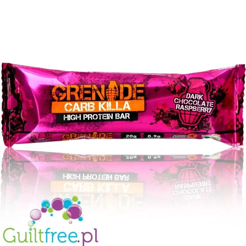 Grenade Carb Killa Dark Chocolate Raspberry, baton białkowy 20g białka (Ciemna Czekolada & Maliny)