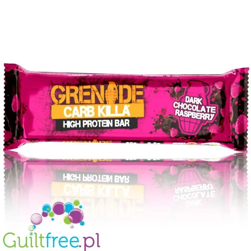 Grenade Carb Killa Dark Chocolate Raspberry, baton białkowy 20g białka (Ciemna Czekolada & Maliny)