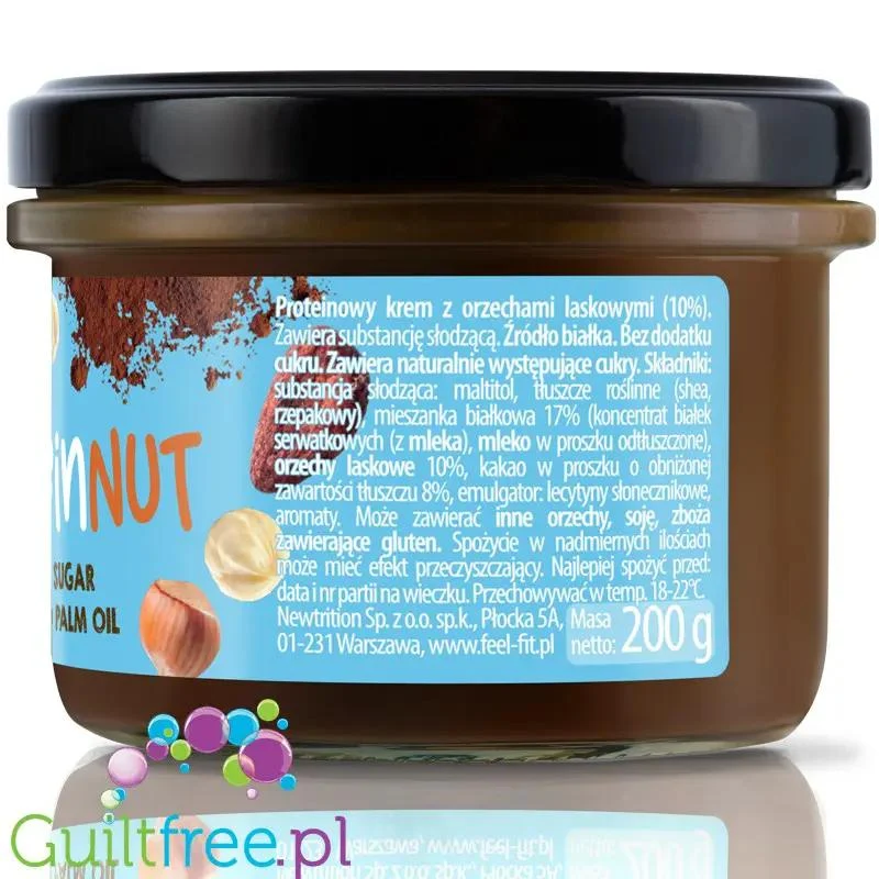 FeelFIT ProteinNut - proteinowy krem czekoladowy z orzechami laskowymi, bez oleju palmowego i cukru