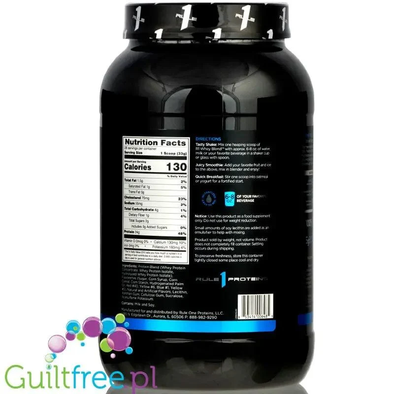 Rule1 R1 Whey Blend Birthday Cake - odżywka białkowa z WPI, WPH i WPC, 0,9KG