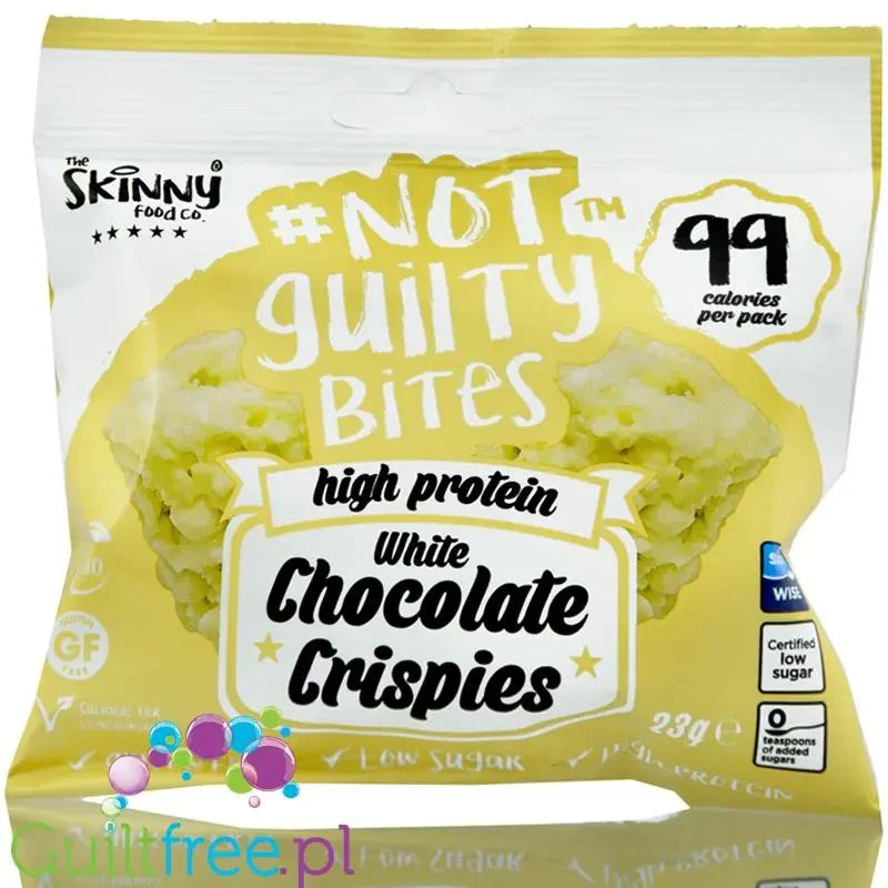 Skinny Food Not Guilty Crispies 99kcal - proteinowe chrupki w białej czekoladzie bez cukru