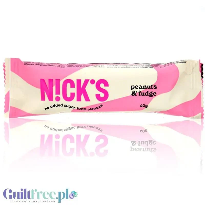N!CK'S Nicks Peanut n' Fudge Milk Chocolate - baton bez dodatku cukru ze stewią i ksylitolem