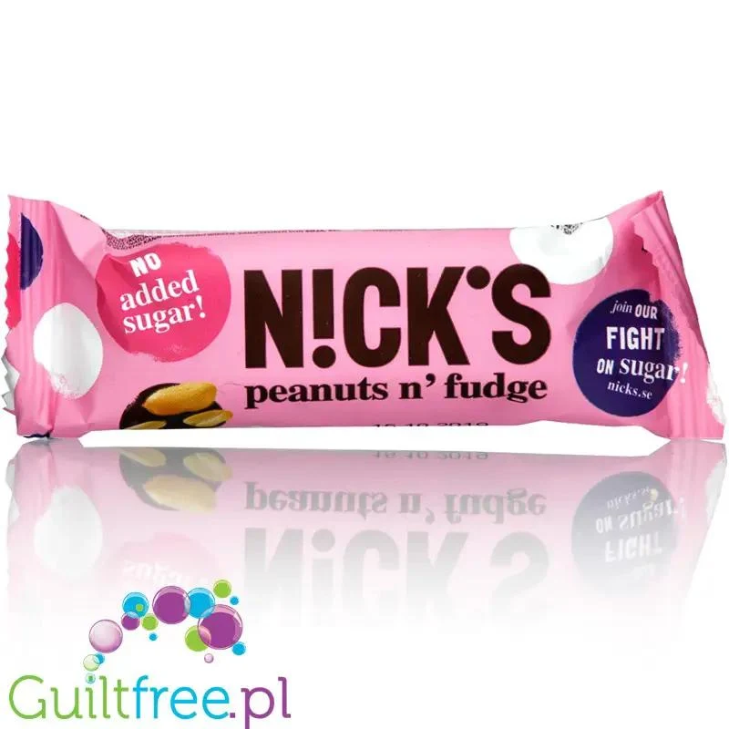 N!CK'S Nicks Peanut n' Fudge Milk Chocolate - baton bez dodatku cukru ze stewią i ksylitolem