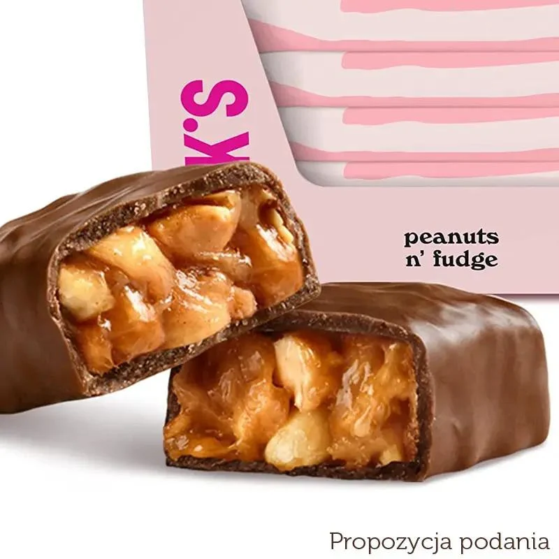 N!CK'S Nicks Peanut n' Fudge Milk Chocolate - baton bez dodatku cukru ze stewią i ksylitolem