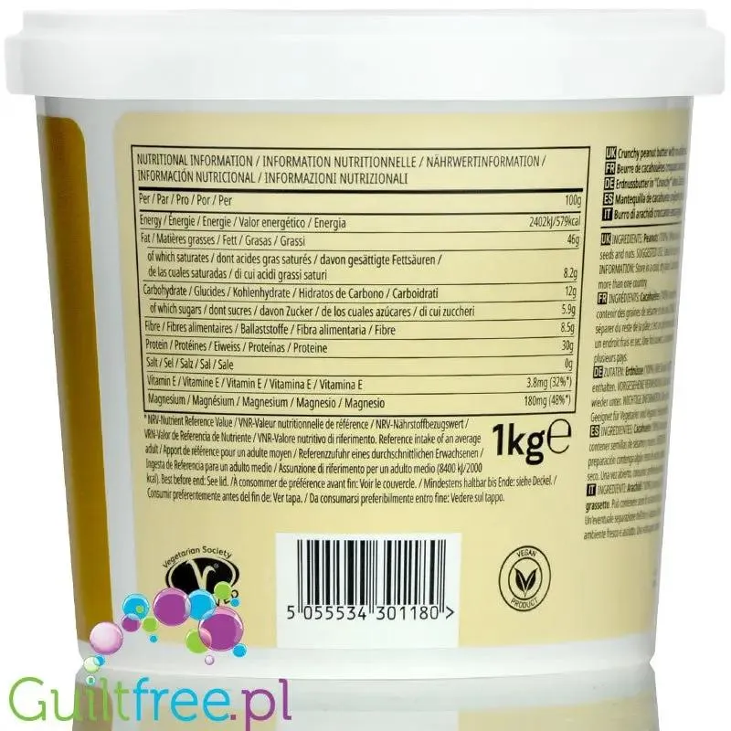 MyProtein Smooth Peanut 1KG - gładkie masło orzechowe