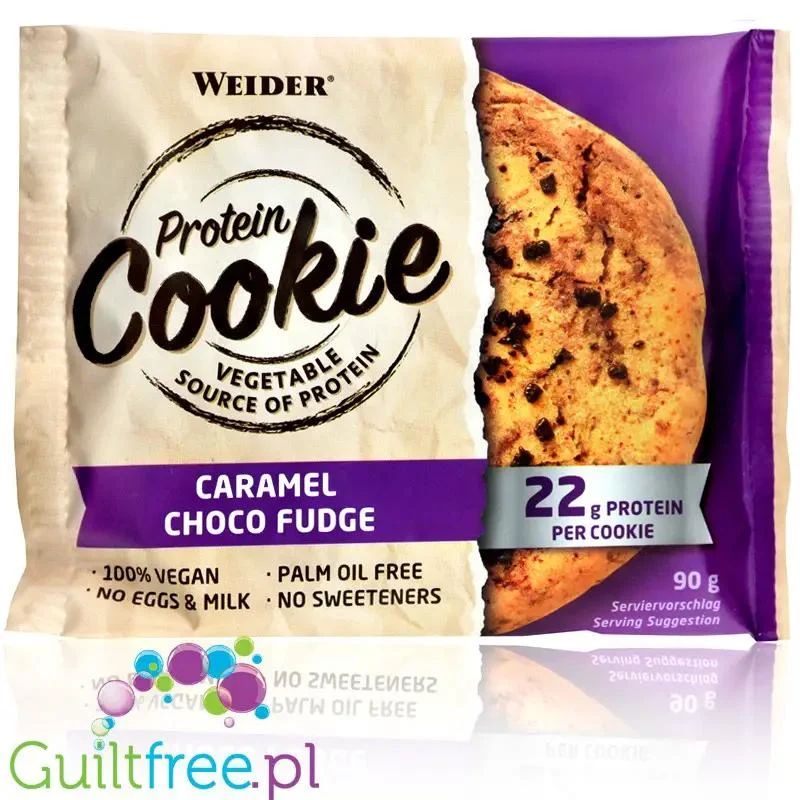 Weider Protein Cookie Caramel Choco Fudge - wegańskie GIGA ciastko proteinowe bez słodzików