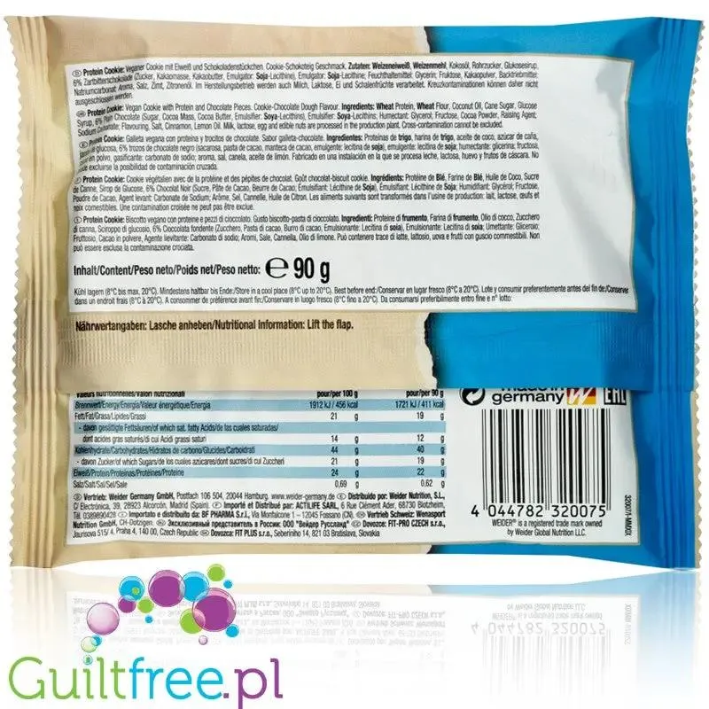 Weider Protein CookieAmerican Cookie Dough - wegańskie GIGA ciastko proteinowe bez słodzików