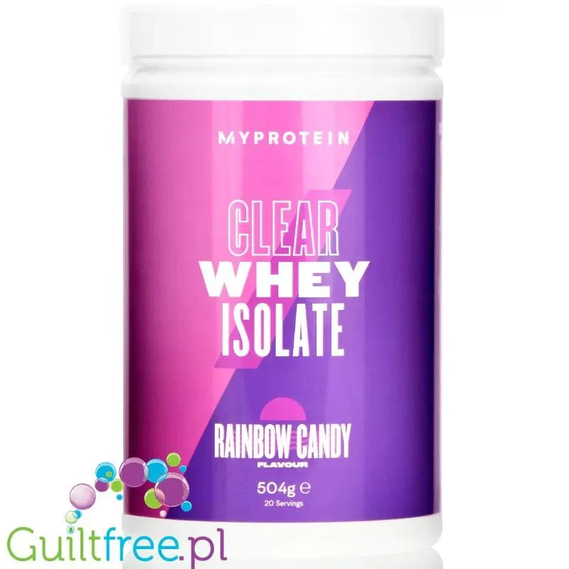 MyProtein Clear Whey Isolate Rainbow Candy - hydrolizat smakowy, odżywka 20g białka w 90kcal