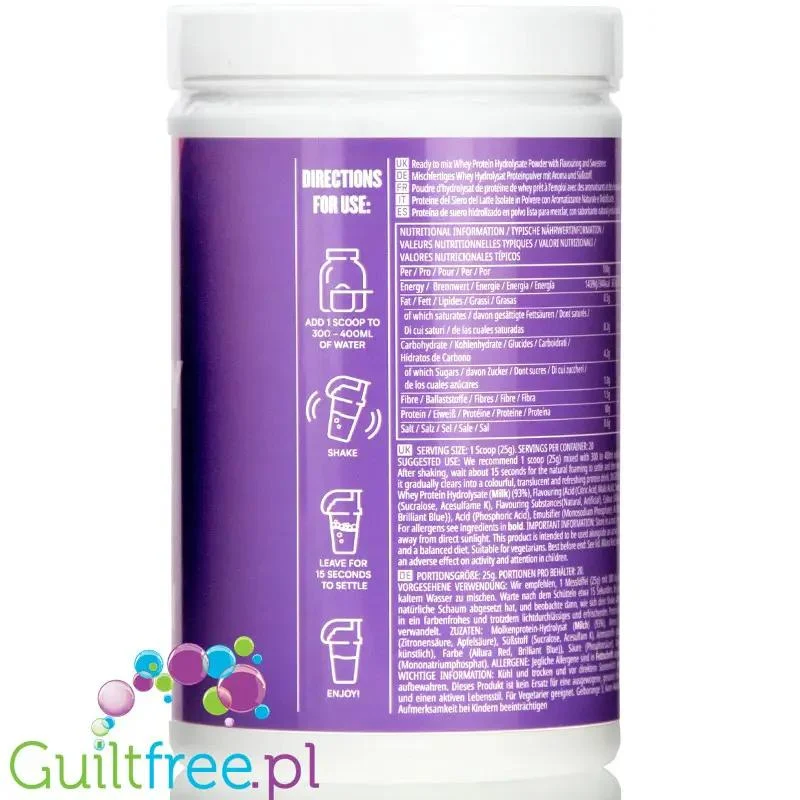 MyProtein Clear Whey Isolate Rainbow Candy - hydrolizat smakowy, odżywka 20g białka w 90kcal